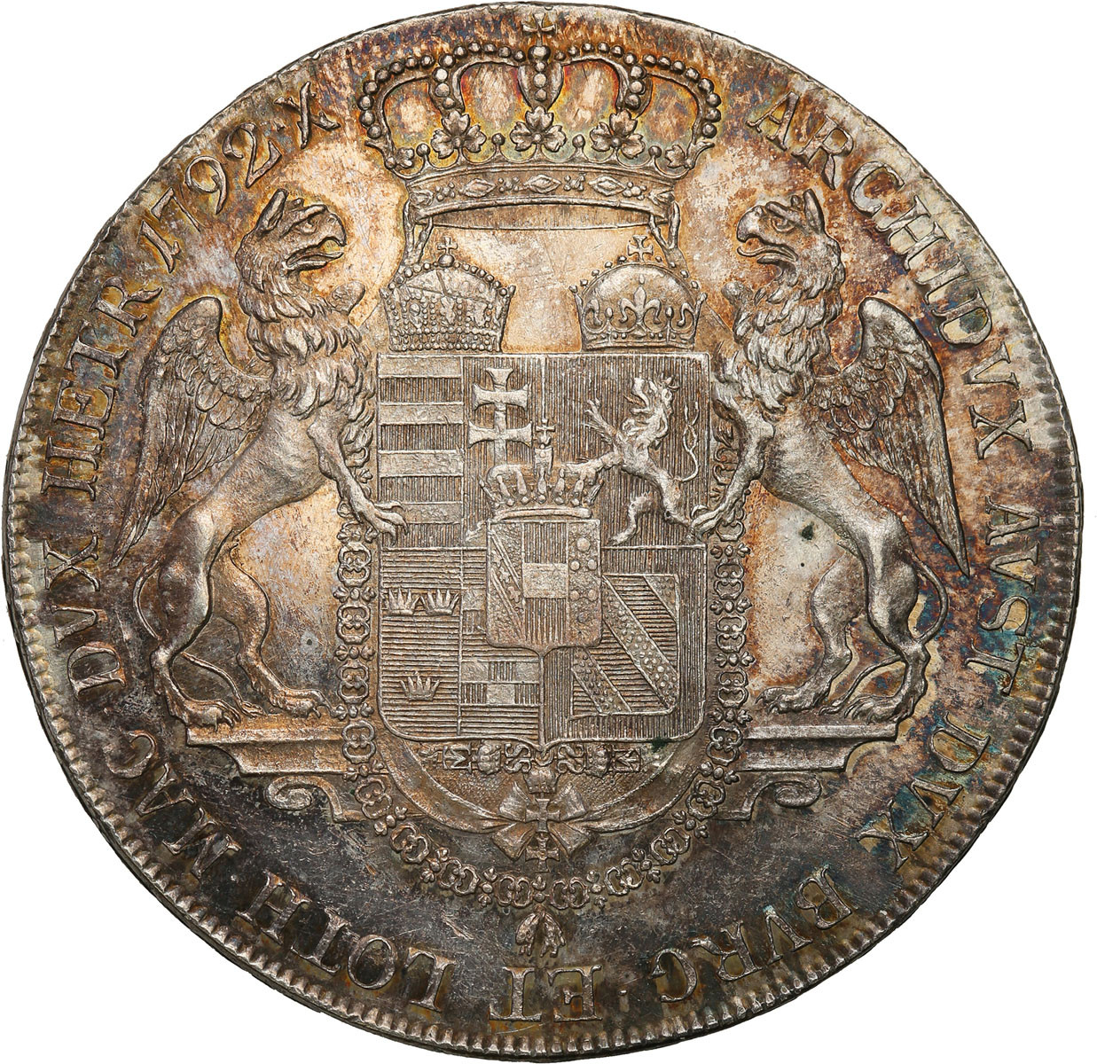 Austria. Franciszek II. Talar 1792, Wiedeń NGC AU58 - PIĘKNY i RZADKI
